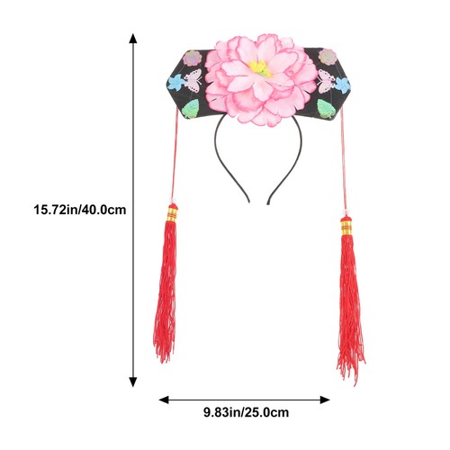 Cerchio per capelli stile cinese Qing Royal fermaglio per capelli donna fascia retrò - Foto 9 di 12