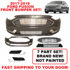 For Ford Fusion 2017 2018 Front Bumper Cover Upper Lower Grille Fog Lamp Covers