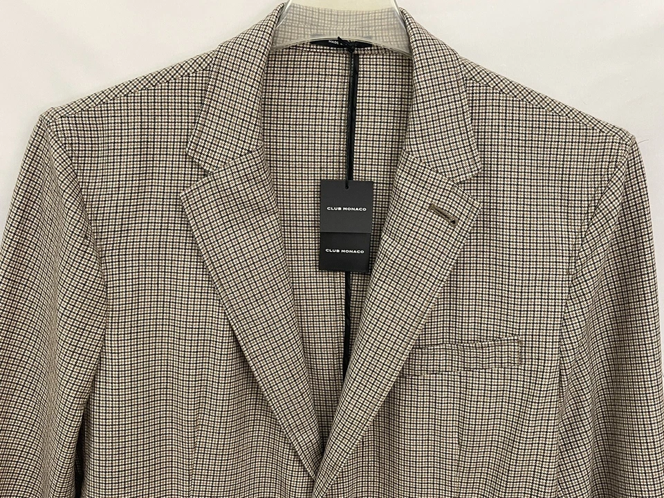 Blazer para hombre Club Monaco Grant traje tostado no estructurado talla 42 venta al por menor $329 Foto 4 de 4