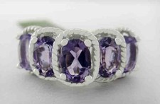 GENUINE 3.30 Cts AMETHYST RING .925 STERLING SILVER - New with Tag