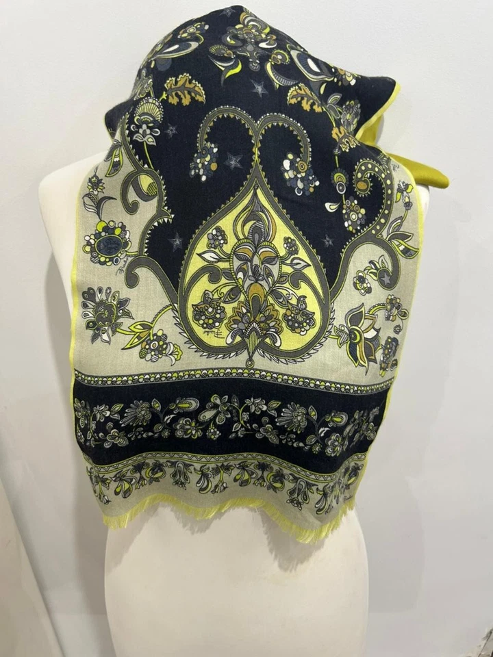 S14 Emilio Pucci шерсти / шелк прямоугольник многоцветный шарф сделано в Италии 68/12 в - Изображение 2 из 4