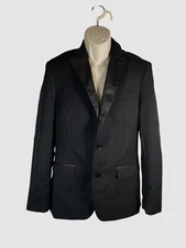 Ryan Seacrest Distinction Men's Black Two-Button Blazer Jacket Size 38R