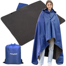 Camping Stadium Blanket, 79x56'' Waterproof Windproof Outdoor Fleece Blanket