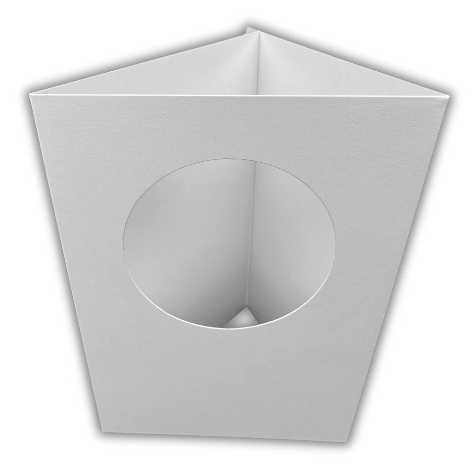 STELLA WEDS 10 Pack A6 White Top Circle Aperture Card Blanks & Envelopes, Tri-Fold - 300gsm