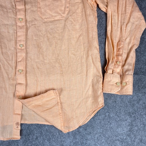 Tommy Bahama Shirt Mens Large Orange Plaid Linen Button Up Long Sleeve - Picture 7 of 11