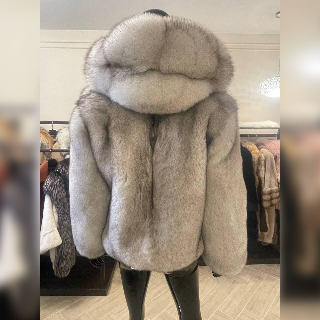 New Mens Full Skin Natural Fox Fur Overcoats Hooded Winter Thick Real Fur Coats eBay