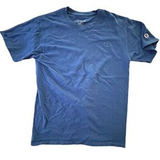 Champion T-Shirt Boys Youth Small Short Sleeve Logo Athleticwear Crew Neck Blue