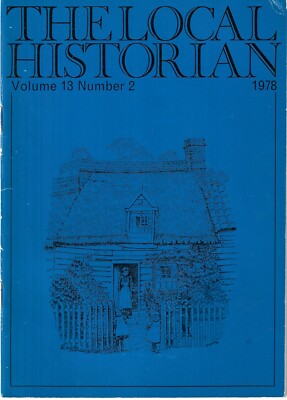 The Local Historian May 1978 Volume 13 Number 2