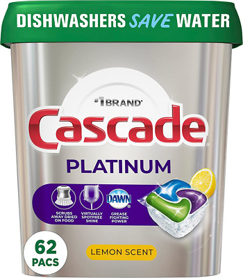 Cascade Platinum Dishwasher Pods, Dishwasher Detergent, Dishwasher Soap, Actionp