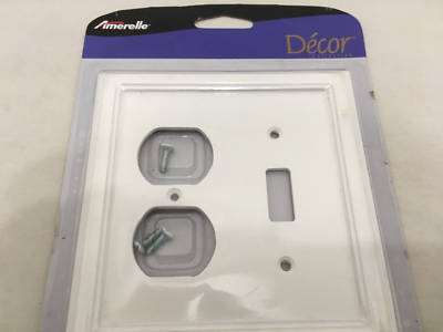 Amerelle Elly 2-Gang Toggle, Duplex Composite Wall Plate - WHITE