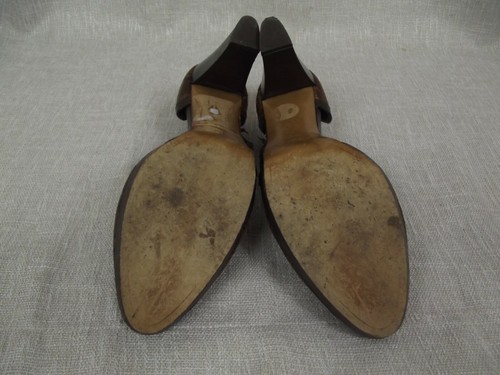 Isabella Fiore Womens 11 M Brown Leather Slip-On High Heels Pumps Italy Shoes - Picture 8 of 10