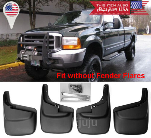 4 PCS Mud Guards Splash Flaps For 99-10 F250 F350 Super Duty w/o Fender Flare - Picture 1 of 1