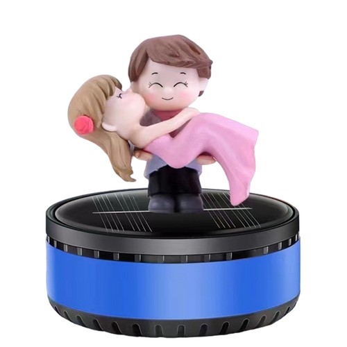 Car Air Freshener Solar Energy Rotating Kiss Couple Doll Car Fragrance Diffuser - Picture 13 of 17
