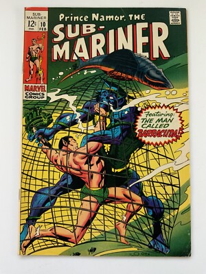 MARVEL SUB-MARINER (1969) #10 KEY 1st BARRACUDA APP VG/VF (5.0) Ships FREE!