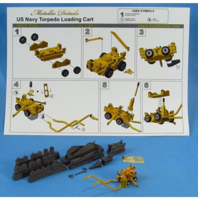 US Navy Torpedo Ladewagen Resin Photoetch Metallic Details MDR4846 Maßstab 1:48