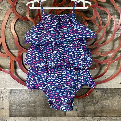 Vineyard Vines X Target Baby Girls Clothes SZ 12M Bubble Romper Whale Outfit