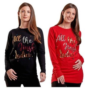 ladies sequin christmas jumper