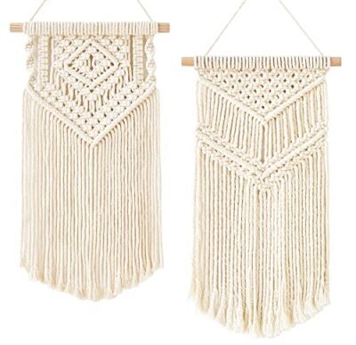  2 Pcs Macrame Wall Hanging Woven Tapestry Wall Art Decor - Beautiful for Small