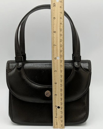 Bolso BIENEN-DAVIS Vintage Cuero Marrón Saffiano Asa Superior Caja Original 1796 - Imagen 22 de 24