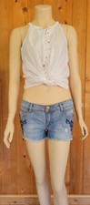 Mossimo Supply Co Stretch Embroidery Ripped Shorts 99 Cotton Womens Size 9