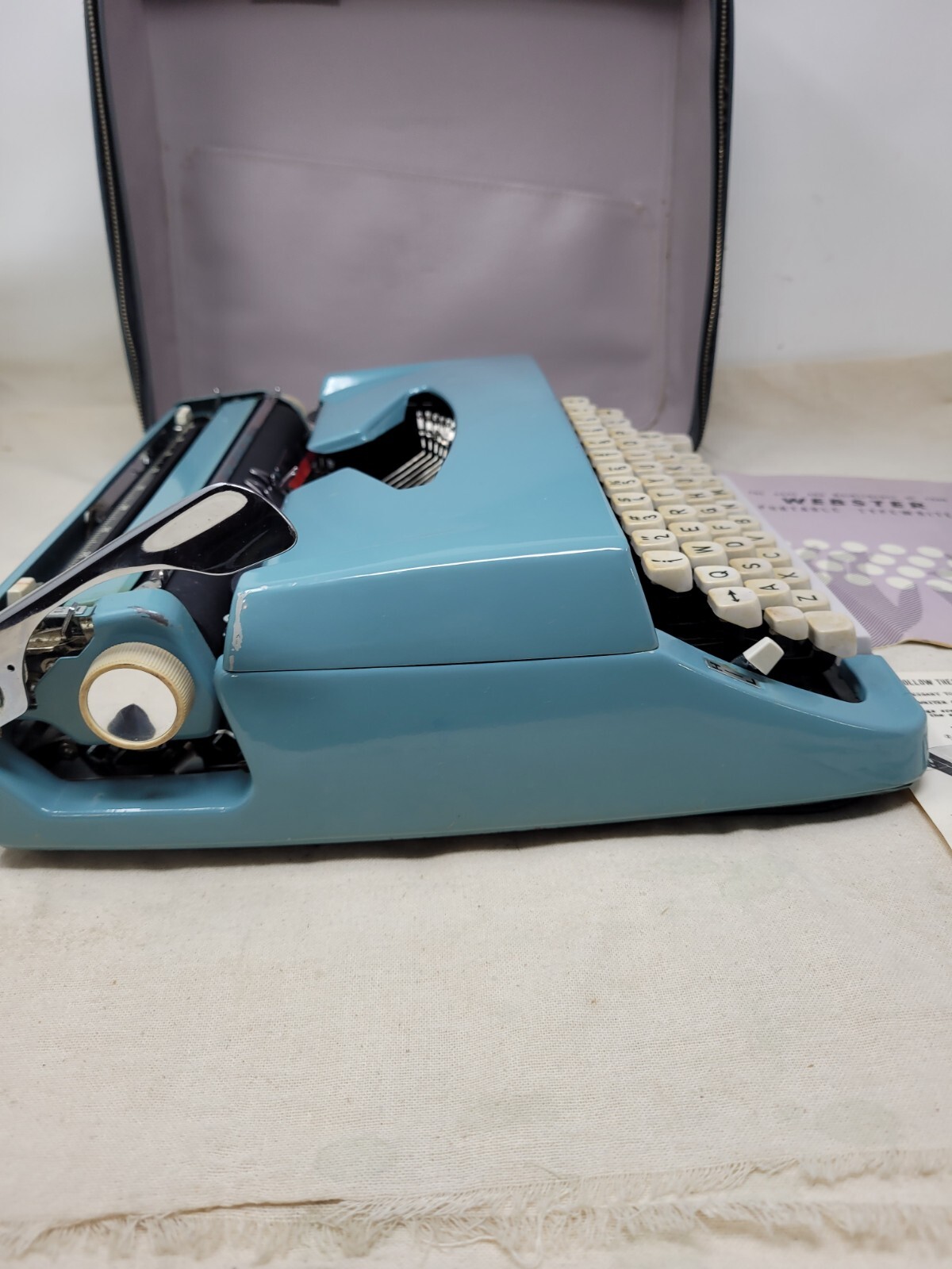 Brother ster Typewriter Portable Heavy Duty Vintage Baby Blue With Manuals eBay