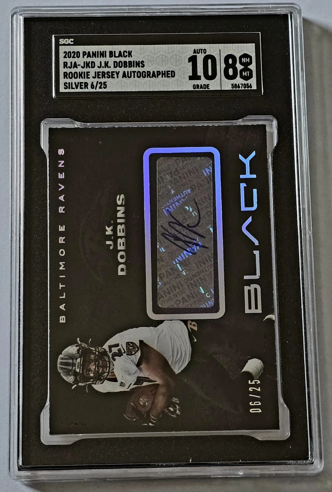 JK Dobbins Panini Black Rookie Jersey Autographs #RJAJKD Silver