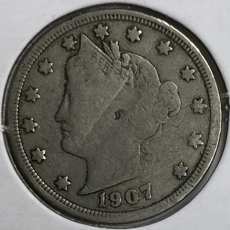 1907 United States Liberty "V" Nickel - Very Good (VG) Bent KM#112 - 4207-AH