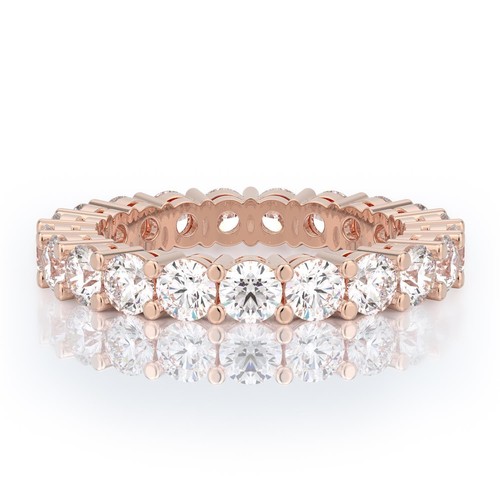 Eternity Band 1 Ct Lab Created Diamond Wedding Ring Diamond 14K White Gold - Picture 4 of 7