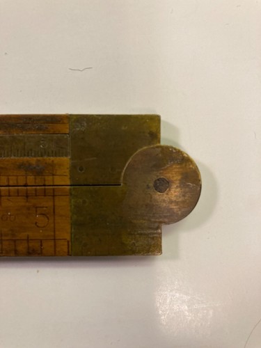Vintage Stanley No. 36 Folding Ruler with Caliper Boxwood Brass rough condition - Picture 6 of 8
