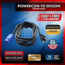 PowerCON to Edison Male Grounded Pro Audio Cable