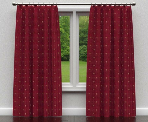 Essentials Upholstery Drapery Fleur de Lis Fabric Burgundy Gold / Ruby Medallion - Imagen 4 de 4