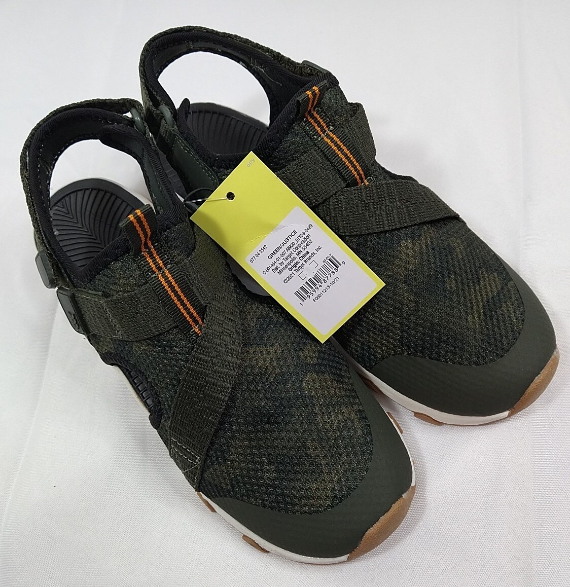 Sandals Shoes Slip On Water Mens / Youths Camo Green Justice Sz 5