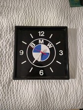 Vintage Bmw Square Wall Clock Garage Sign Man Cave Decor Black Automotive