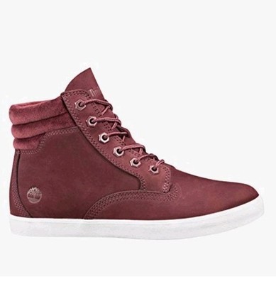 Timberland Womens Dausette Burgundy Nubuck Ankle Sneaker Boots 7 M