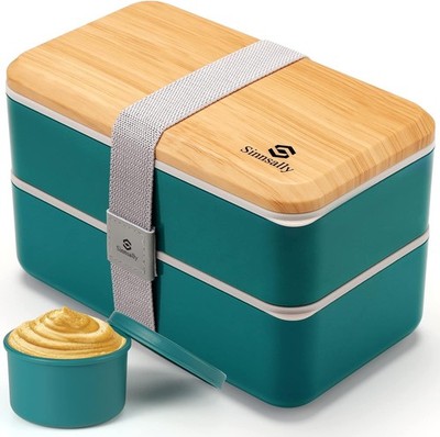 1400ml Bento Box Brotdose für Erwachsene, Stapelbar Auslaufsicher Japanische Lunchbox