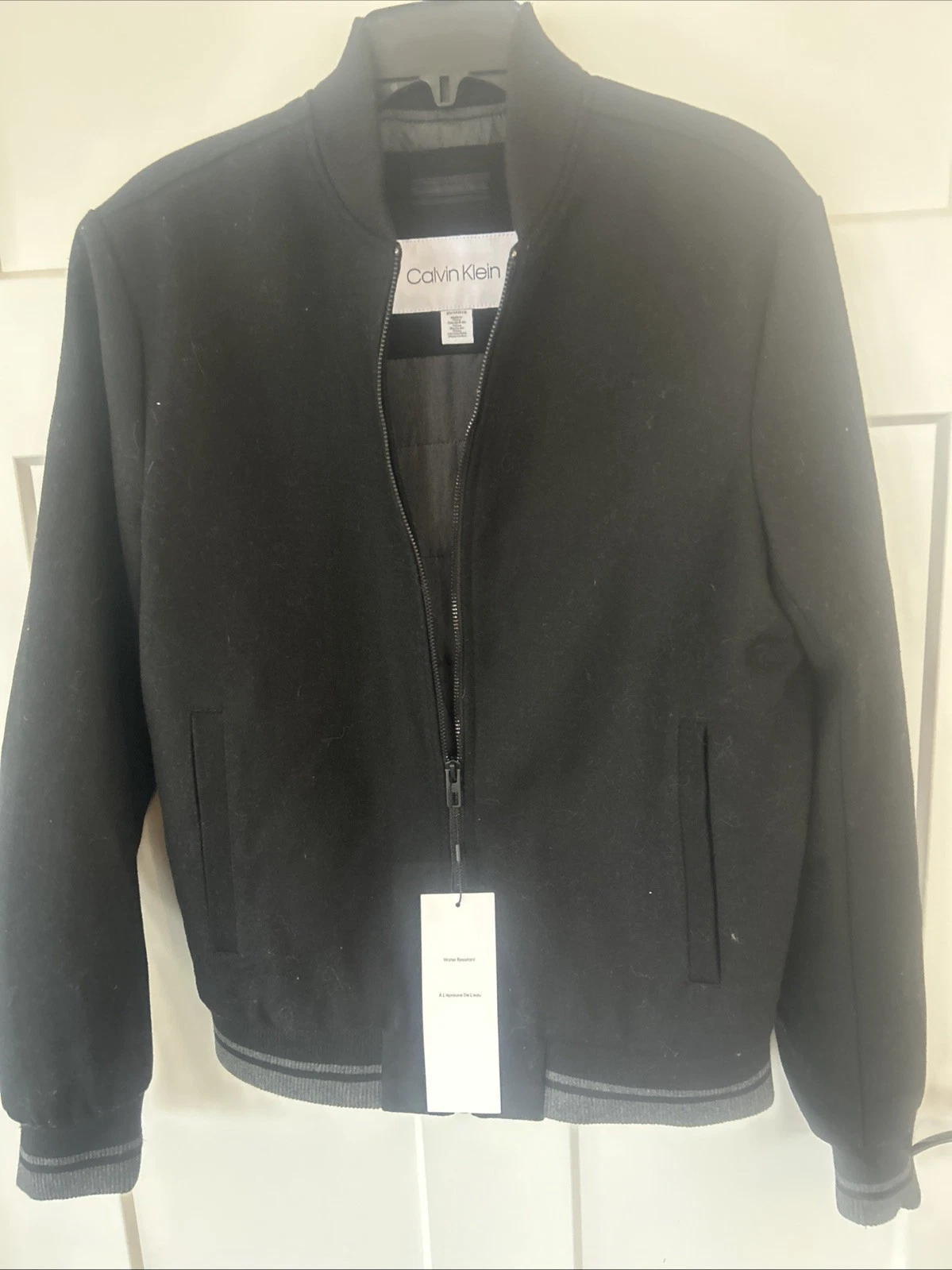 Calvin Klein Men's Bomber Jacket Black Medium Insulated Sorona Warm Stretch