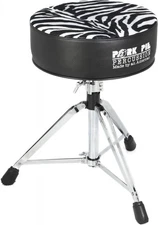 Pork Pie Percussion Round Drum Throne - Black with Zebra Print