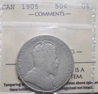 1905 Canada 50 cents ICCS graded G-6