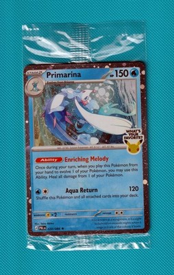 Primarina 020/084, Sealed What's Your Favorite Stamped USA Exclusive PBL Master
