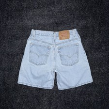 Vintage 90s Levis 550 Relaxed Fit Light Denim Shorts Women 9 / 27 USA Made Jorts