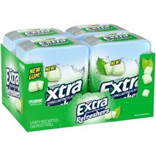 EXTRA Gum Refreshers Spearmint Bulk Chewing Gum - Sugar-Free, Pack of 4