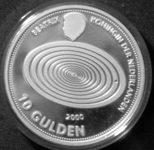 Netherlands 10 gulden Silver Proof 1999-2000 Millennium KM#228 .39oz ASW