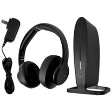 Insignia NS-HAWHP2 RF Wireless Over the Ear Headphones WITH POWER CORD  DOCK 