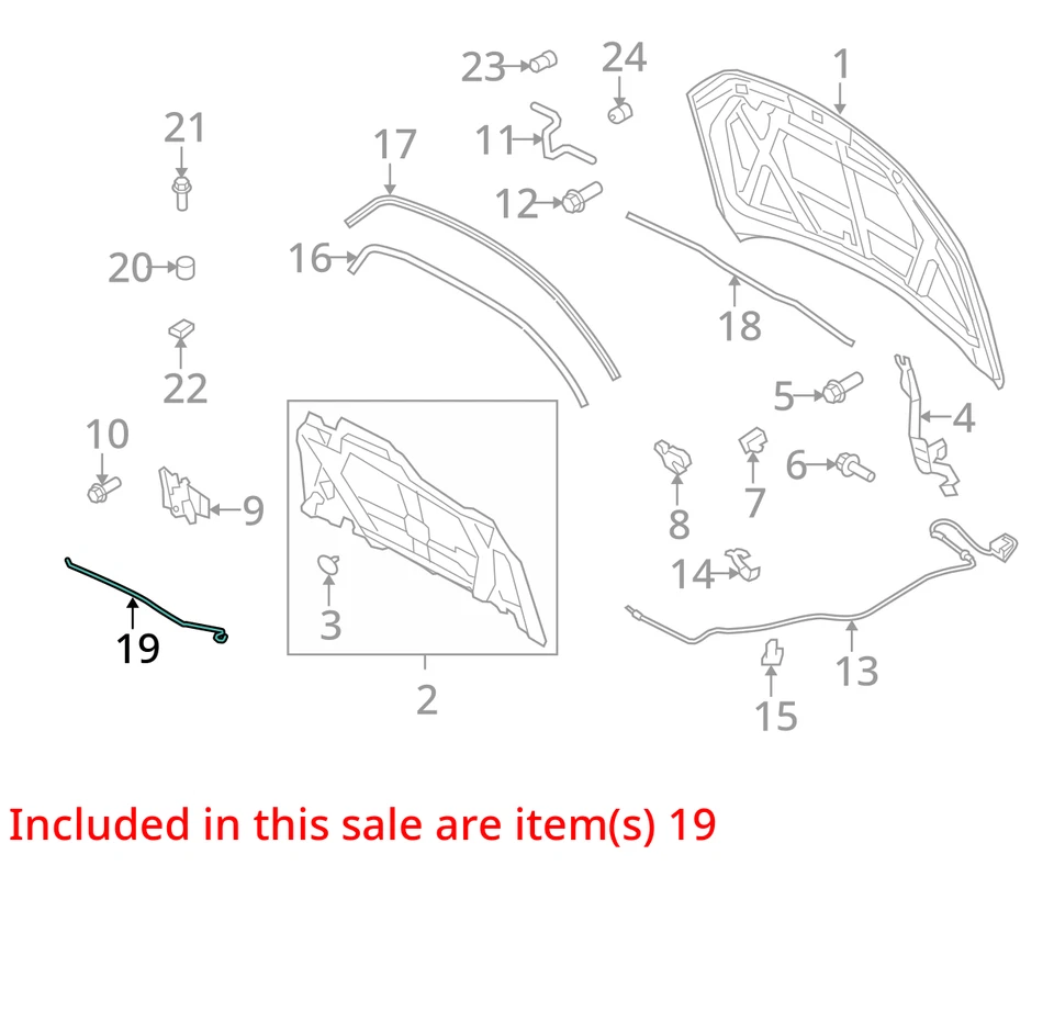 FITS 2006-2012 FORD MERCURY FUSION MILAN HOOD HOLDER 6E5Z16826A -  NEW OEM - Image 2 of 3