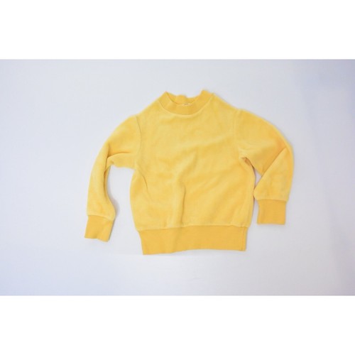 VTG 70s Bright Yellow Velour Pullover Sweater Crewneck Youth SIZE SMALL Sears - Picture 2 of 10