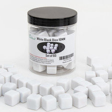 60 Pieces Blank Dice Write On,16Mm Six-Sided White Cubes with Smoothed Surface f
