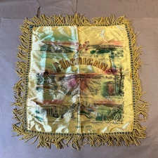 Vintage Souvenir Pillow Cover/Sham Michigan As Is INV-JDH36