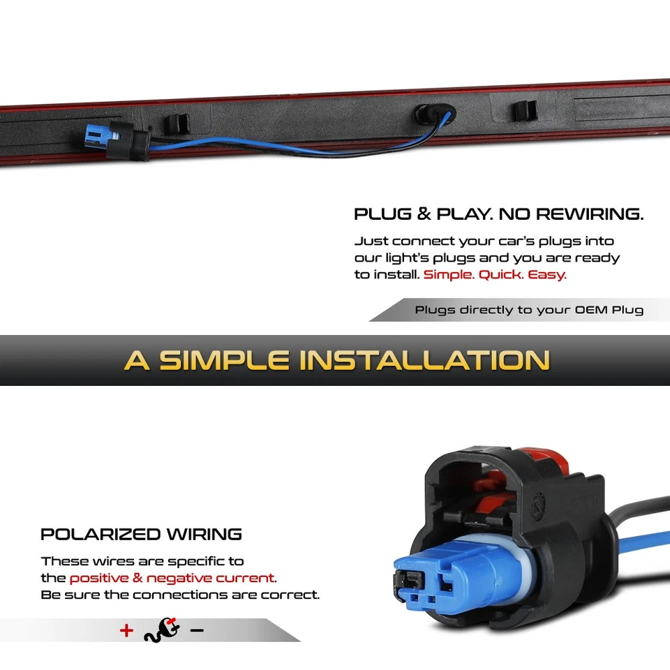 Full LED Red Tailgate Brake Lights For 2001-2014 Silverado Sierra 3500 Dually - Imagem 4 de 4