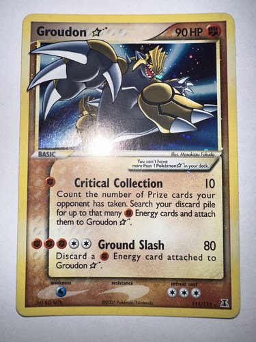 2005 POKEMON EX DELTA SPECIES GOLD STAR #111 GROUDON-HOLO PSA 