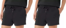 2 pairs MEMBER'S MARK WOMEN'S LUXE SHORT, Black, Medium